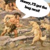 Neanderthal Man Fighting Tiger